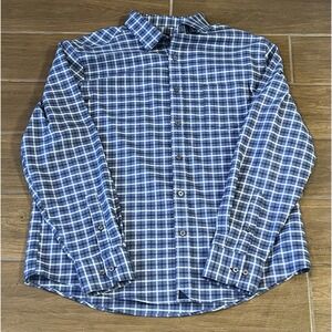 UNTUCKit Flannel Shirt Mens XL Blue Plaid Hofstatter Long Sleeve Stretch